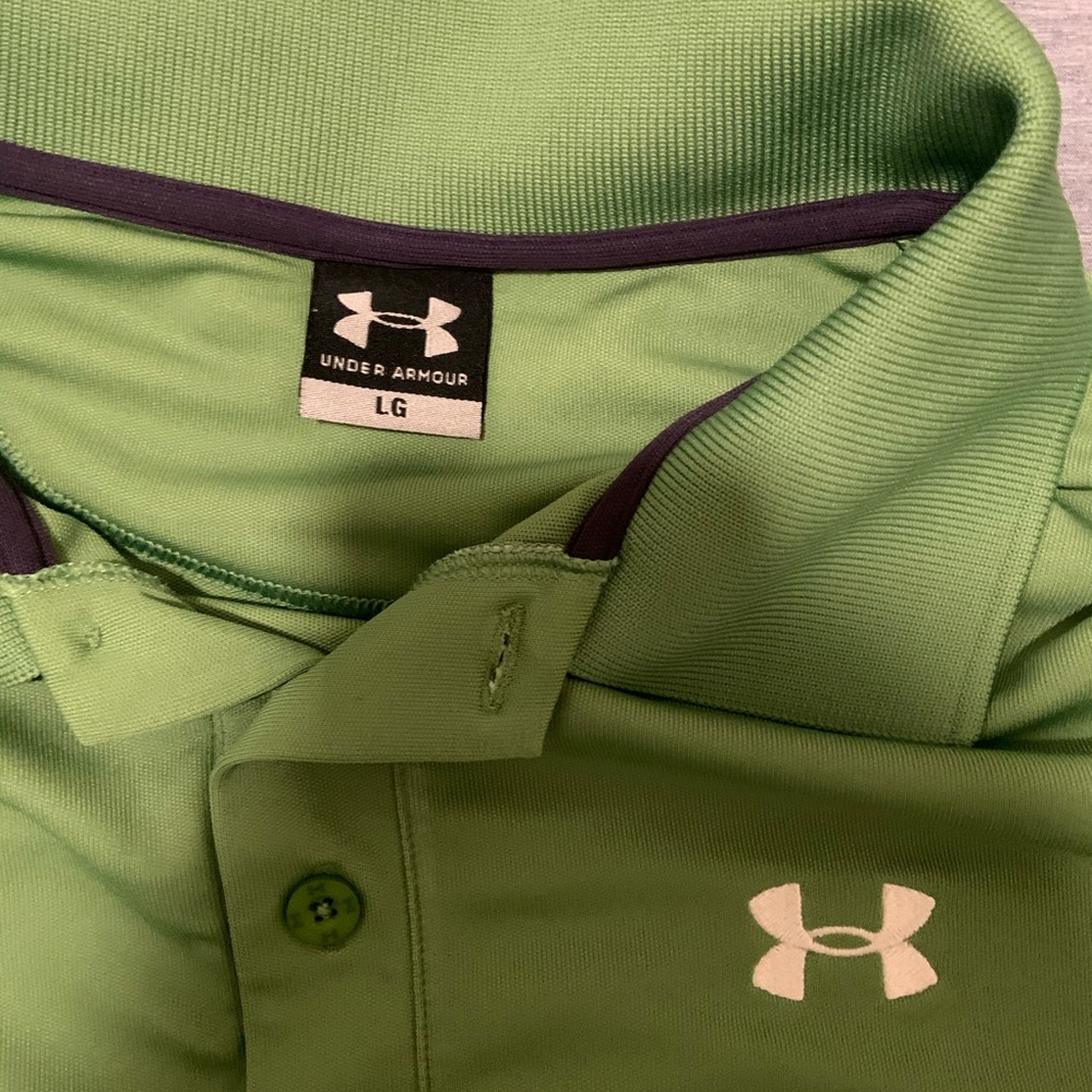 Green Under Armor Polo Large